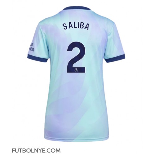 Camiseta Arsenal William Saliba #2 Tercera Equipación para mujer 2024-25 manga corta